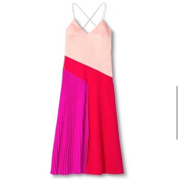 NEW CUSHNIE Pink Pleated Mini Dress - Picture 1 of 3